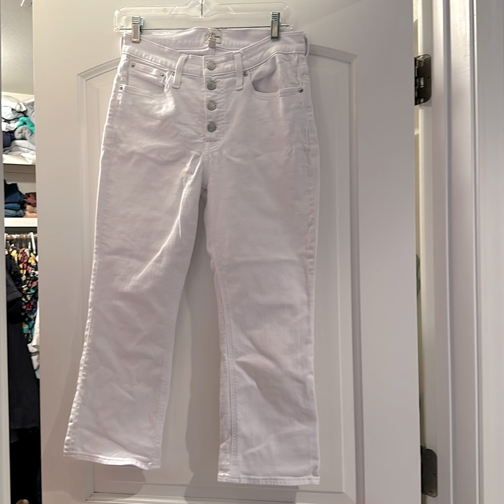 JCrew Billie Demi Bootcut in White. Like new.